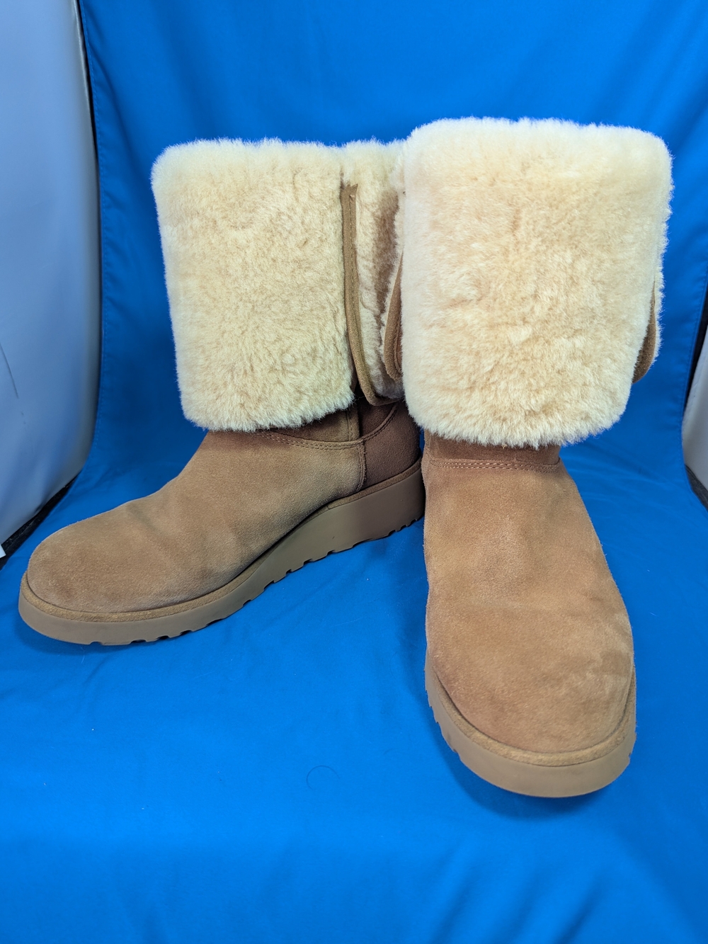 Ugg Boots Fold Over Tan Beige 8